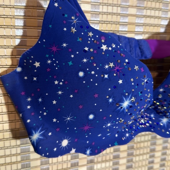 Victoria's Secret Secret Embrace Push Up Bra Blue Night Sky Sparkles 32C - Picture 5 of 14